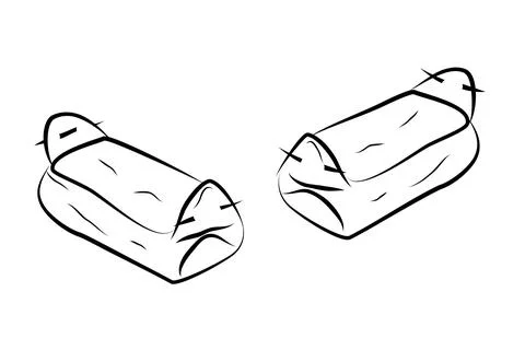 Simple outline sketch vector lemper, set 2, roasted indonesia traditional f.. Illustrazione stock