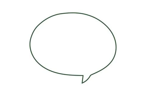 Simple outline of a speech bubble on transparent or white background Stock Illustration