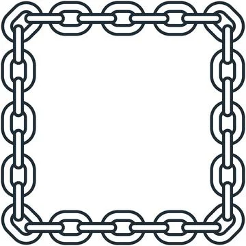 Simple outline square chain frame for connection concept Stock Illustration