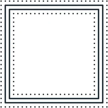 Simple outline square frame border with dotted lines Illustrazione stock