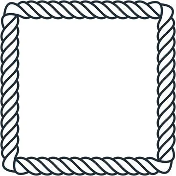Simple outline square twisted rope frame border Stock Illustration