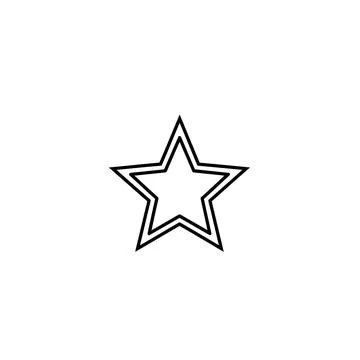 Simple outline star icon with double border 库存插图