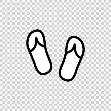 Simple Outline Summer Flip Flop Sandal Icon. Minimal Footwear Stock Illustration