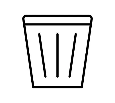 Simple Outline of a Trash Bin for Cleanliness and Waste Management Concepts Stock Illustration