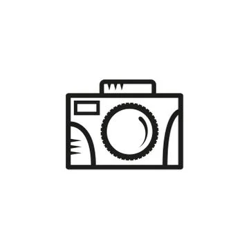 Simple outline vector camera icon Stock Illustration