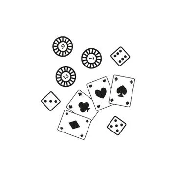 Simple outline vector icon gambling Stock Illustration
