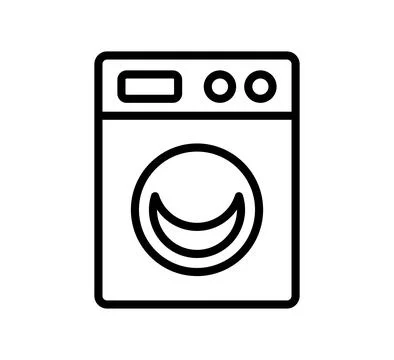 Simple Outline of a Washing Machine Icon for Clean Home Concept Stockillustratie
