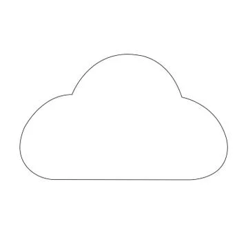 Simple outline weather cloud icon isolated on white background Illustrazione stock
