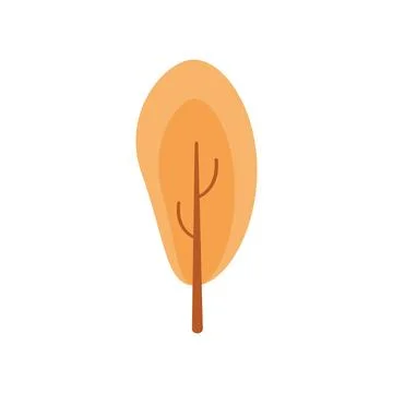 Simple oval autumn leaf shape. Vector Stock Illustration