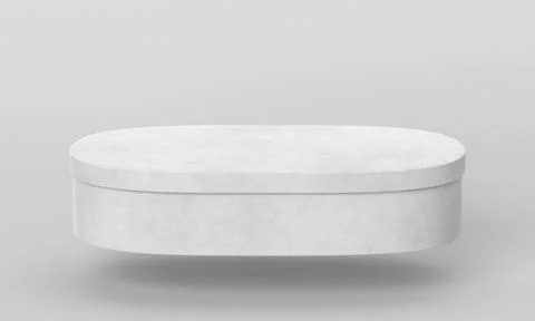 Simple oval cardboard box with shadow. High quality and resolution beautiful Stock Photos