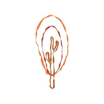 Simple oval leaf outline. Vector Illustrazione stock