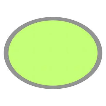 A simple oval shape with a bright lime green fill and a subtle gray border .. 스톡 일러스트