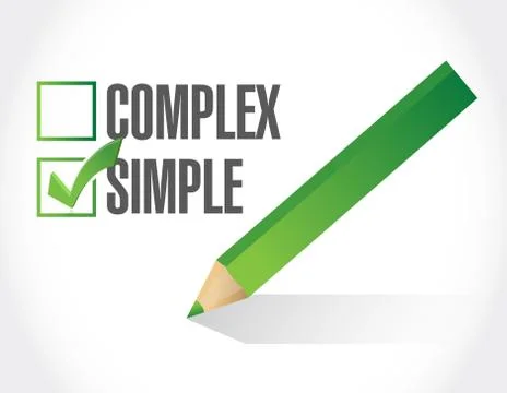 Simple over complex check mark illustration design Illustrazione stock
