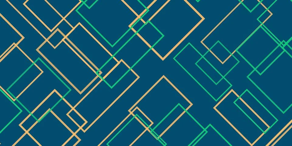 Simple Overlapping Rectangular Frames of Various Sizes, Colored in Green, B.. 스톡 일러스트