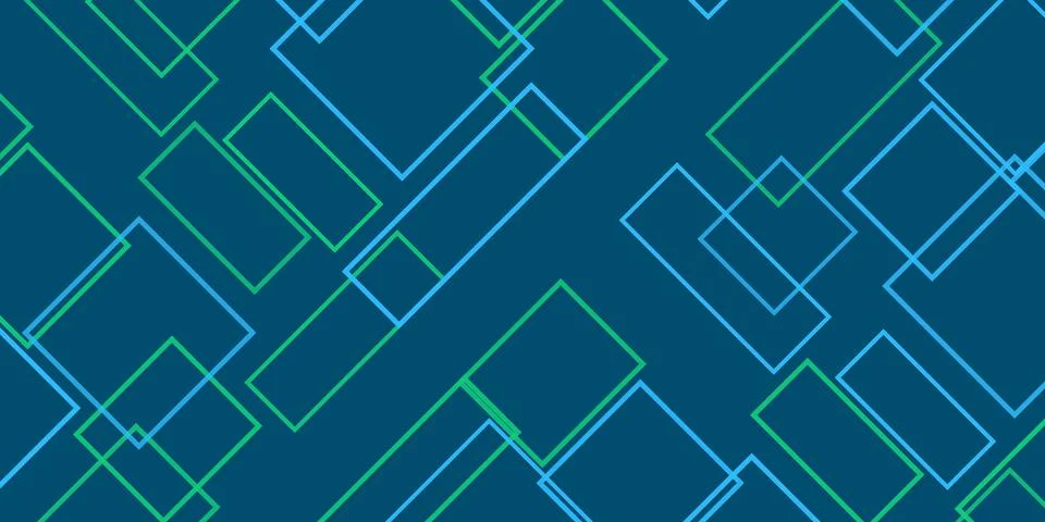 Simple Overlapping Rectangular Frames of Various Sizes, Colored in Green an.. Stock Illustration