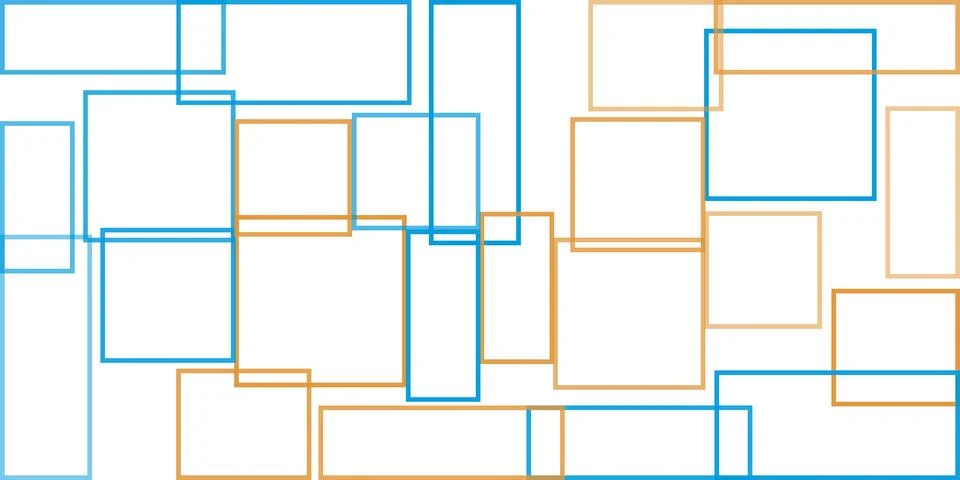 Simple Overlapping Rectangular Frames of Various Sizes, Colored in Shades o.. 스톡 일러스트