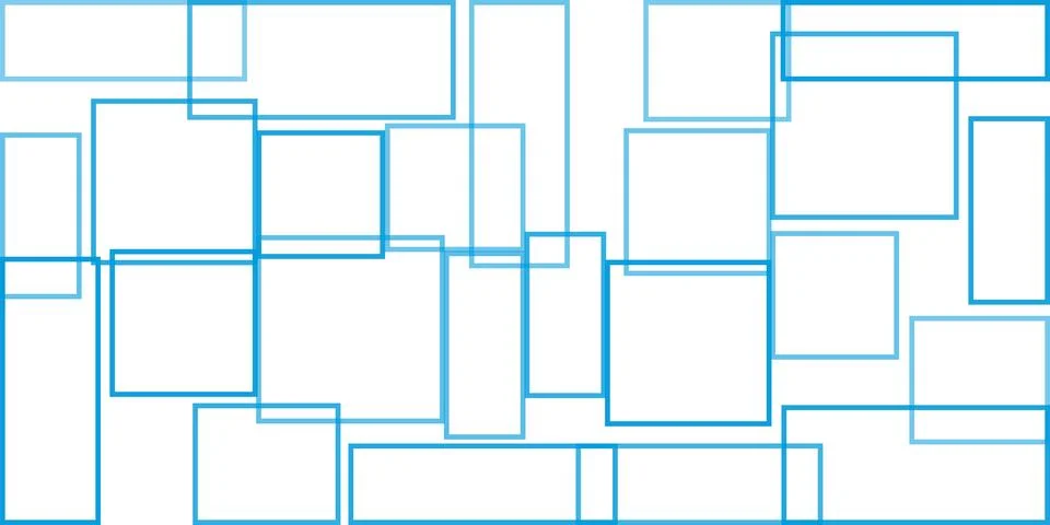 Simple Overlapping Rectangular Frames of Various Sizes, Colored in Blue - G.. Stock Illustration