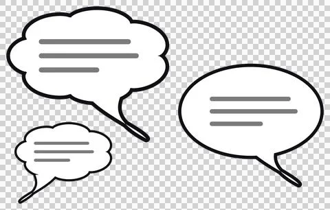 Simple overlapping speech bubbles transparent PNG Stock Photos