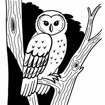 Simple Owl Bird Vector Illustration Stock Illustration
