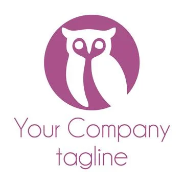 Simple owl in circle shape for company vector logo Stock Illustration