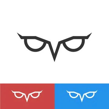 Simple owl eye. Vector logo template Stock Illustration