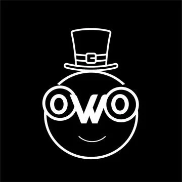 Simple owo initials ice man shape icon and vector logo Stock Illustration