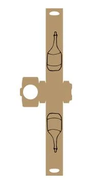 Simple Packaging Box Die Cut Cube Template for bottle of wine, champagne, liq Stock Illustration