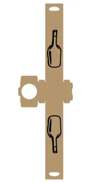 Simple Packaging Box Die Cut Cube Template for bottle of wine, champagne, liq Stock Illustration