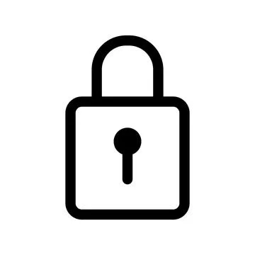 Simple Padlock Icon for Security and Privacy Protection UI Design Stock Illustration
