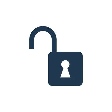 Simple Padlock Icon Vector Template 스톡 일러스트