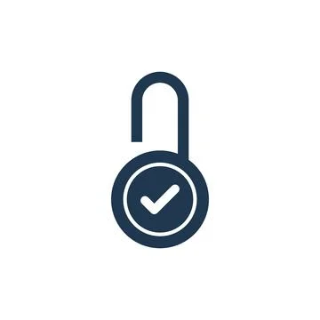 Simple Padlock Icon Vector Template Stock Illustration