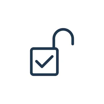 Simple Padlock Icon Vector Template Stock Illustration