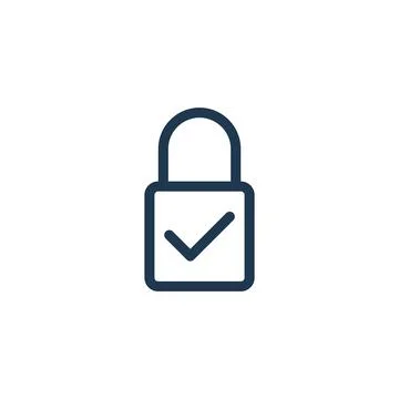 Simple Padlock Icon Vector Template 스톡 일러스트
