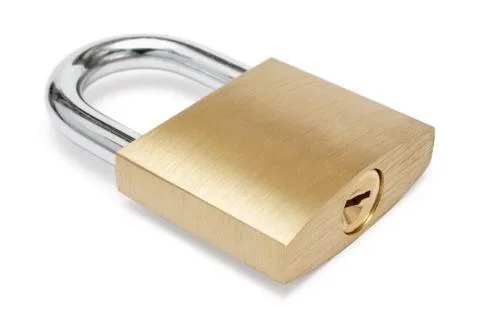 Simple Padlock Isolated on a White Background Foto stock