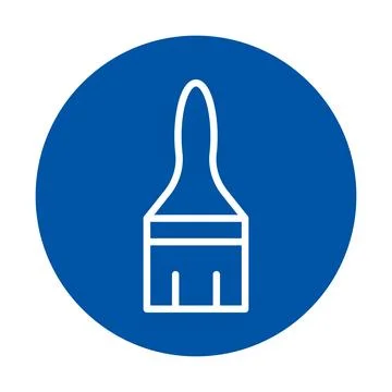Simple Paint Brush Icon on Blue Circle Background for Creative Designs イラスト素材