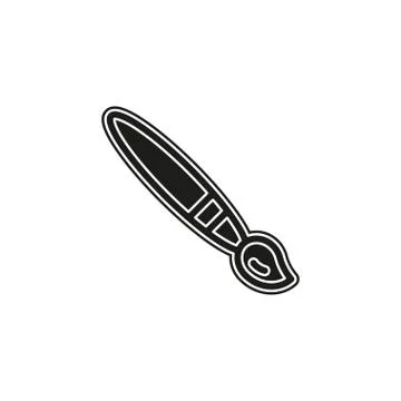 Simple Paint Brush Vector Icon Stock Illustration