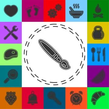 Simple Paint Brush Vector Icon Stock Illustration