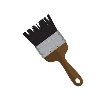 Simple Paintbrush Drawing Object Vector Illustration Graphic Stock Illustration