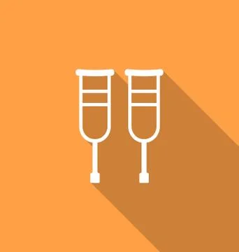Simple Pair Crutches Stock Illustration