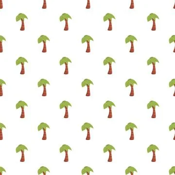 Simple palm tree cartoon seamless pattern background Stock Illustration
