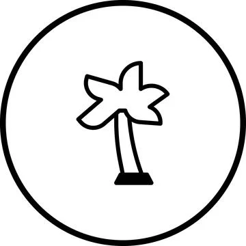 Simple palm tree icon design representing tropical vacation and holiday vibes Illustration