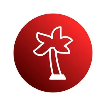 Simple palm tree icon inside a red circle gradient background perfect for s.. Stock-Illustration