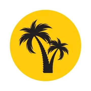 Simple  palm tree silhouette. Vector Illustration Stock Illustration