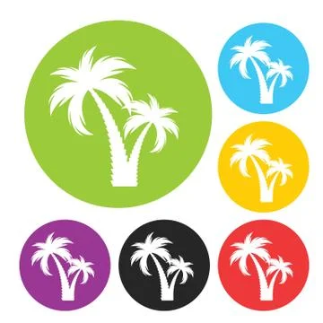 Simple  palm tree silhouette. Vector Illustration 스톡 일러스트