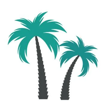 Simple  palm tree silhouette. Vector Illustration Stock Illustration