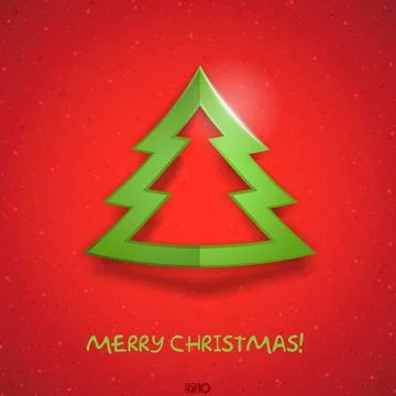 Simple Paper Christmas Tree Simple Paper Christmas Tree. Christmas And New... Stock Photos