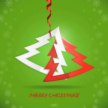 Simple Paper Christmas Tree Simple Paper Christmas Tree. Christmas And New... Stock Photos
