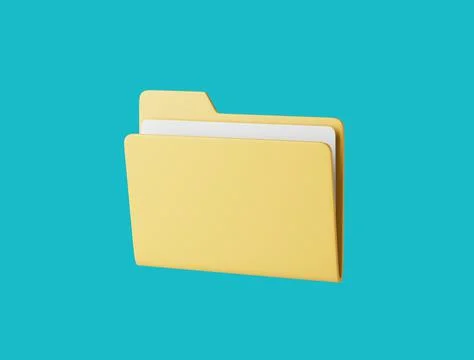 Simple paper folder icon 3d render illustration. Illustrazione stock