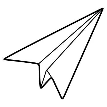 Simple Paper Plane Line icon. Stroke Pictogram. Vector Illustration isolated  Stock Illustration