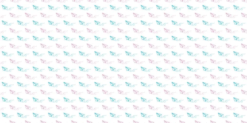 Simple paper plane seamless repeat pattern vector background Illustrazione stock